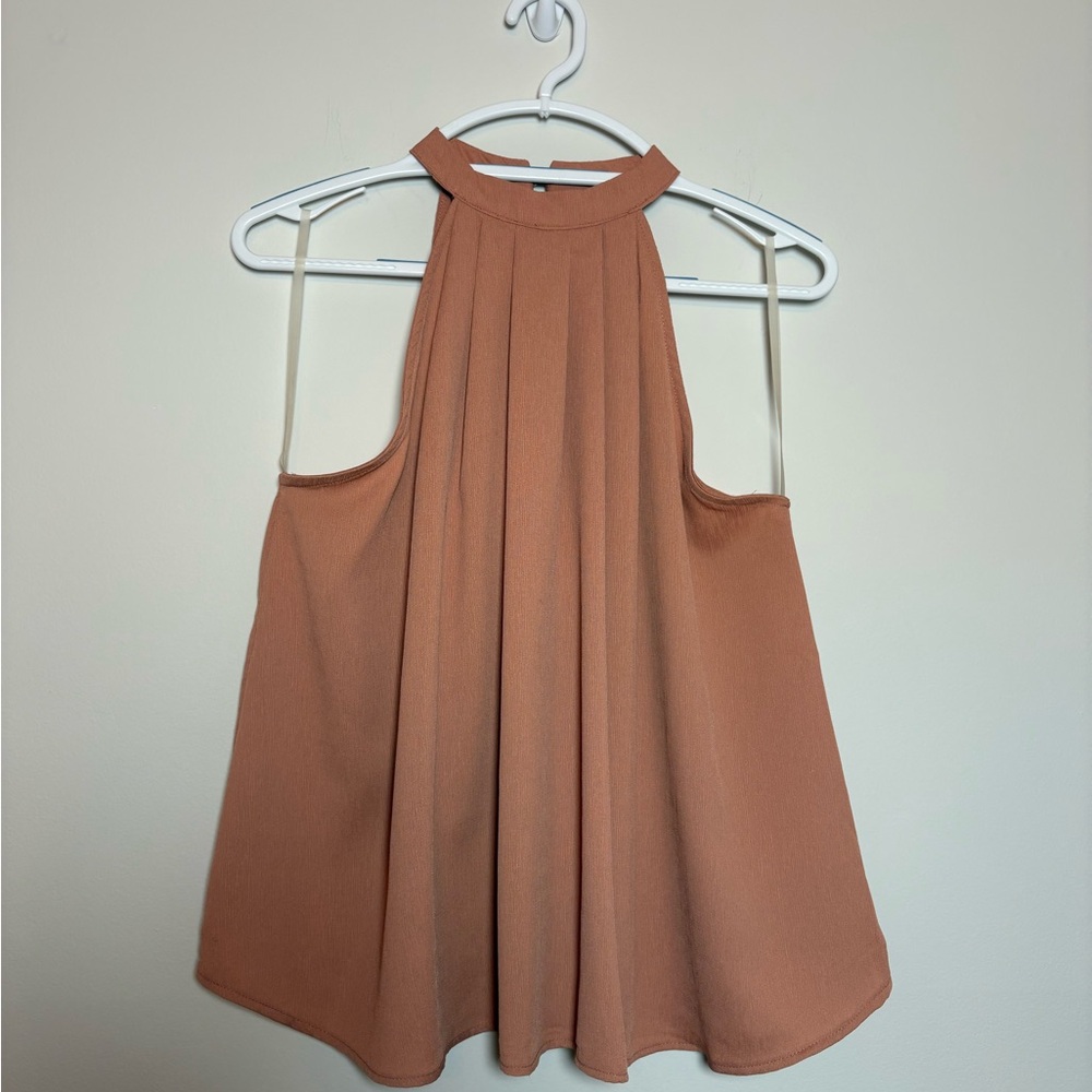 Elegant Sleeveless warm rust / terracotta hue Top - Picture 8 of 8